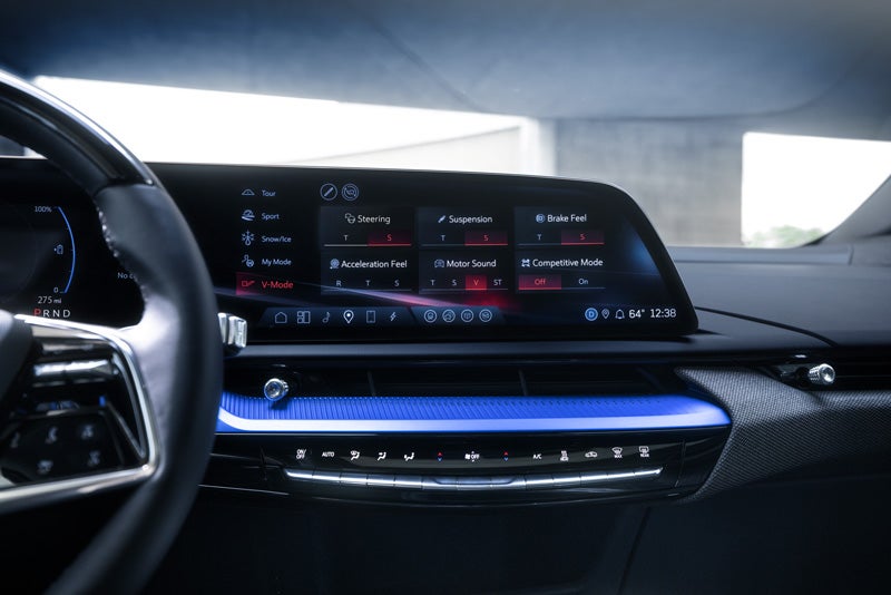 The 2026 OPTIQ-V Display Screen Displaying the V-Mode Settings | O'Malley Cadillac in Wausau WI