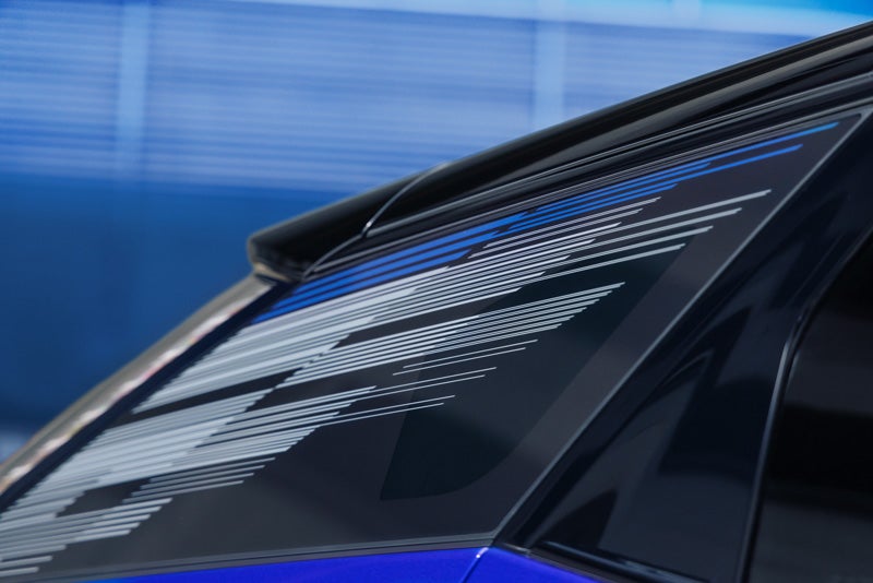 Close-up of the Modern Pattern on the 2026 OPTIQ-V Rear Quarter Glass | O'Malley Cadillac in Wausau WI
